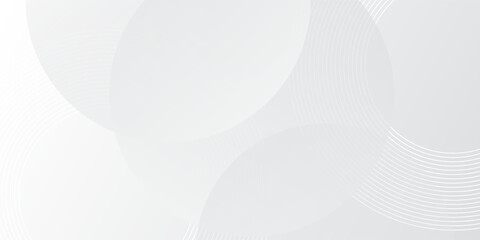 White geometric abstract background overlap layer on bright space with lines effect decoration. Modern graphic design element circles style concept for banner.