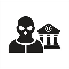 Bank robbery icon. Theft icon