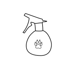 dog spray bottle line icon