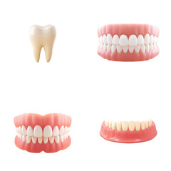 Obraz premium Dentures and Tooth: Dental Healthcare, Prosthetic Teeth, Artificial Tooth