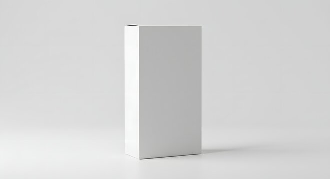 Clean Minimalist White Cardboard Box Packaging Mockup