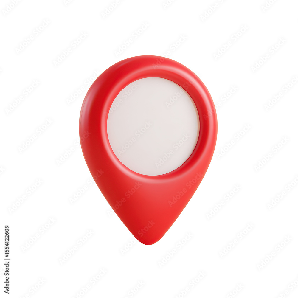 Poster red location pin pointer on png background, map marker, navigation, destination