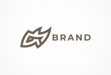 Letter G Logo, Iconic Letter G forming Rhino Head Logo design, vector illustration