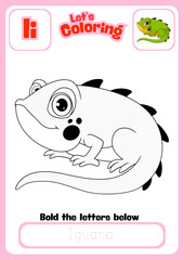 Let's Coloring Happy Iguana