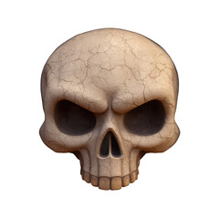 Obraz premium Cracked skull, scary, evil, death, danger, skeleton, dead, spooky, halloween, horror