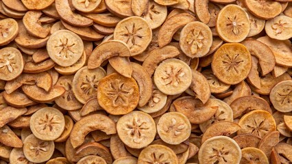 Dried Garcinia Slices background. Suitable for marketing or business purposes. Panoramic banner with place for text