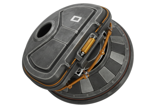 Futuristic Sci-Fi Cargo Pod Container Opening