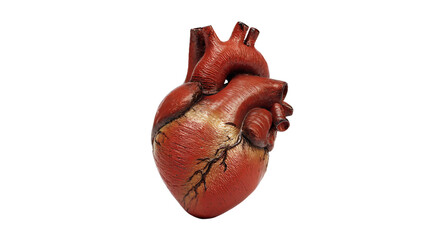 a model of a human heart on a white background