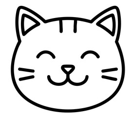 可愛貓咪簡單黑白手繪線條頭像,logo 29480