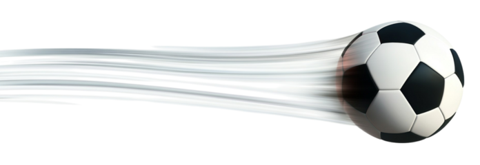 soccer ball with motion effect isolated on transparent background