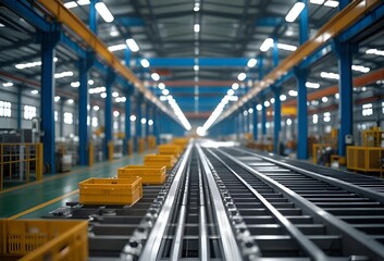 Fototapeta premium 工場の流れるレーン