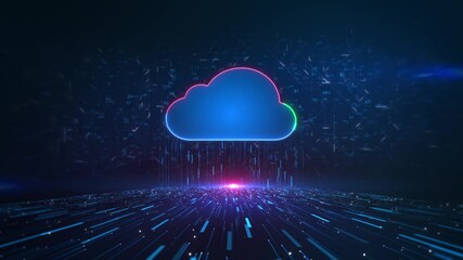 Cloud computing technology data transfer concept. Abstract background. Cloud computing system icon media file network, hud. internet of things IOT big data c artificial intelligence AI. system sci fi - Powered by Adobe