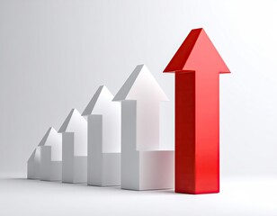 Red Arrow Leading Growth Direction Concept