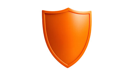 a orange shield on a white background