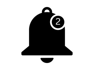 Notification bell icon . New message notification icon. Incoming inbox message. Alarm symbol. Ringing bells, new notification for clock and smartphone.