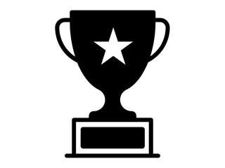 Trophy cup icon. Trophy award with star icon. Champion cup winner illustration.