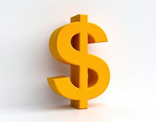 Fototapeta premium Isolated Gold Dollar Symbol on White Background