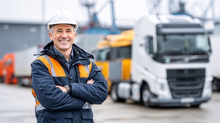 Portrait of success safety and professionalism in port terminal warehouse management