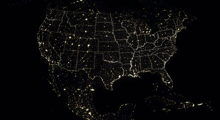 Illuminating America: A Nighttime Satellite View of City Lights Across the Nation