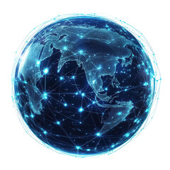 Global Network Connections Digital World Technology isolated on a transparent background
