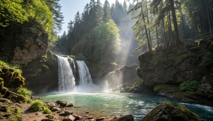Fototapeta premium waterfall in the forest