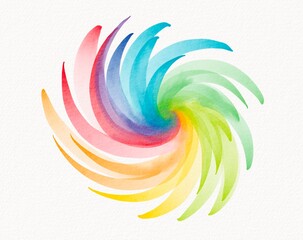 Swirling watercolor rainbow motion painted in dynamic strokes, symbolizing energy, unity, and joyful celebration.