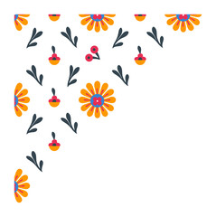 Groovy Flower Corner Border