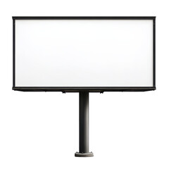 Blank billboard advertising sign mockup on black background, isolated on a transparent background