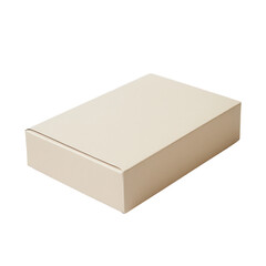 Fototapeta premium Beige Cardboard Box Packaging Product Mockup, isolated on a transparent background