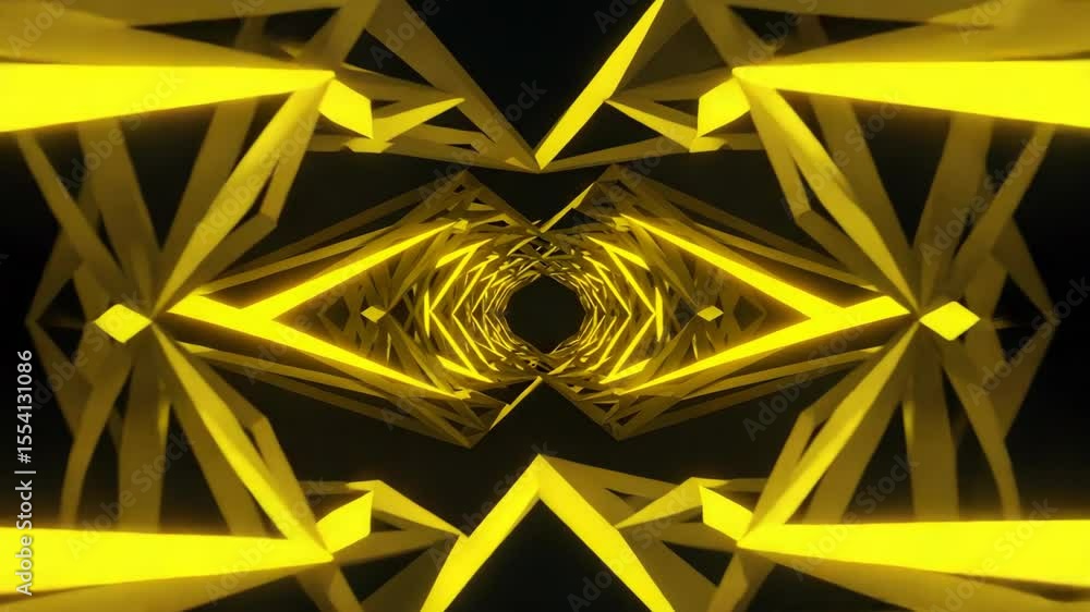 Canvas Prints bright yellow geometric tunnel abstract background design futuristic graphic 3d render