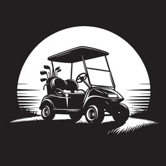 Fototapeta premium golf car silhouette transparent background illustration premium quality