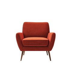 Red armchair modern design home decor furniture stylish comfort relaxation isolated on a transparent background