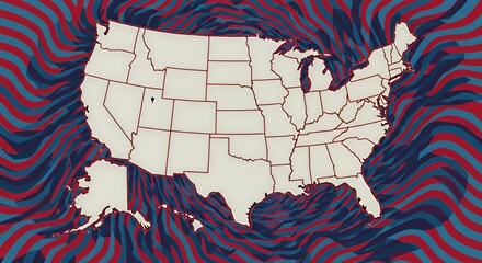 Swirling Patriotism: A Unique Map of the United States