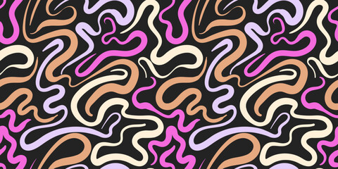 Psychedelic Dark Abstract Doodle Lines