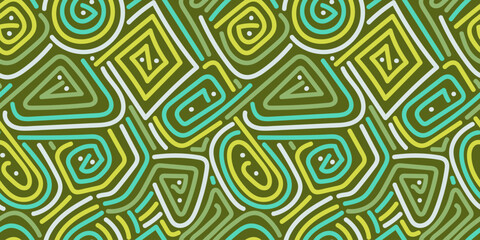 Green Spiral Triangular Maze Pattern Design