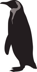 Penguin Silhouette Vector | Black Arctic Bird Clipart for Design Projects