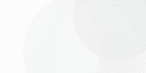 White geometric abstract background overlap layer on bright space with lines effect decoration. Modern graphic design element circles style concept for banner.