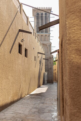 April 1, 2024 Dubai, UAE. The streets of Dubai, a quiet and calm street with local flavor.