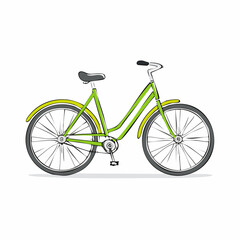 Fototapeta premium hand-drawn bicycle outline with imperfect wheels and irregular spokes in ink-black and gray
