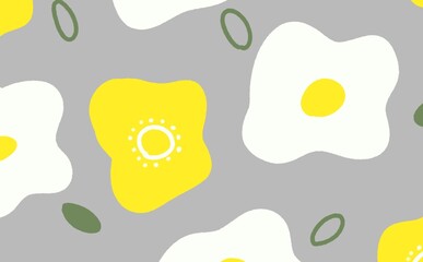 灰色のゆるいお花の背景