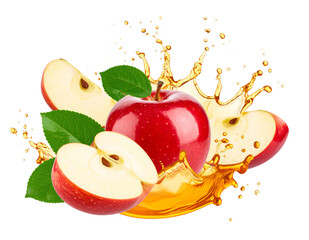 red apple with water drops