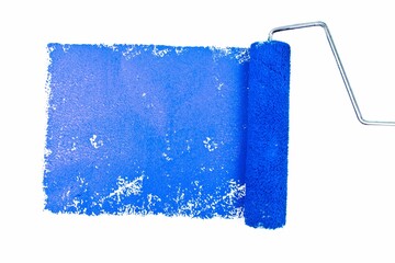 Obraz premium Blue painting with roller