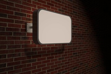 Blank signpost on brick wall