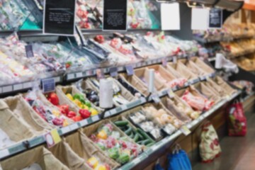 Defocused image of food market