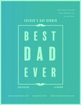 Vertical image of father's day dinner, best dad ever text in frame on green background