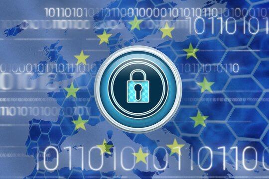 European union flag with safety concept