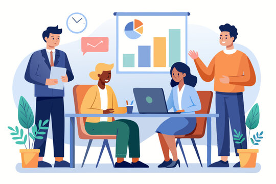 Customer Support Team Working on Computers Three customer service representatives are seated desks with computers and headsets engaged communication customer service support team call center