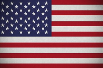United States flag is filling entire frame in flat design, with thirteen stripes and fifty stars