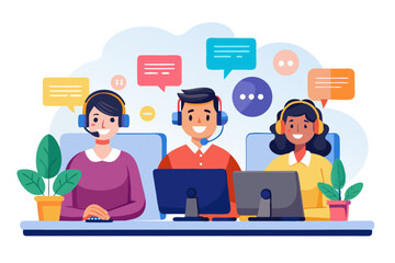 business people with social network icons