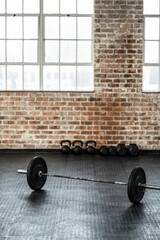 Weights on the studio floor